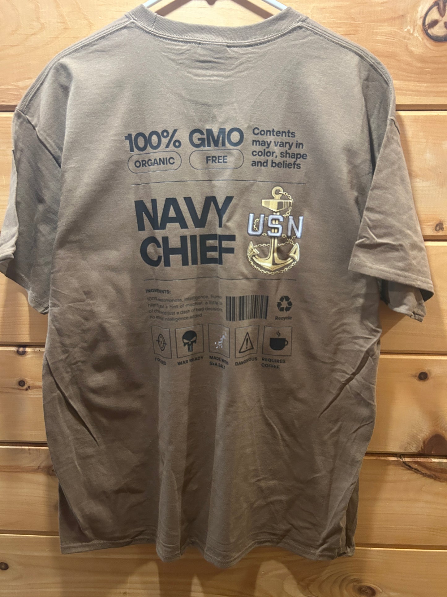 Navy chief coyote brown 100% cotton shirt