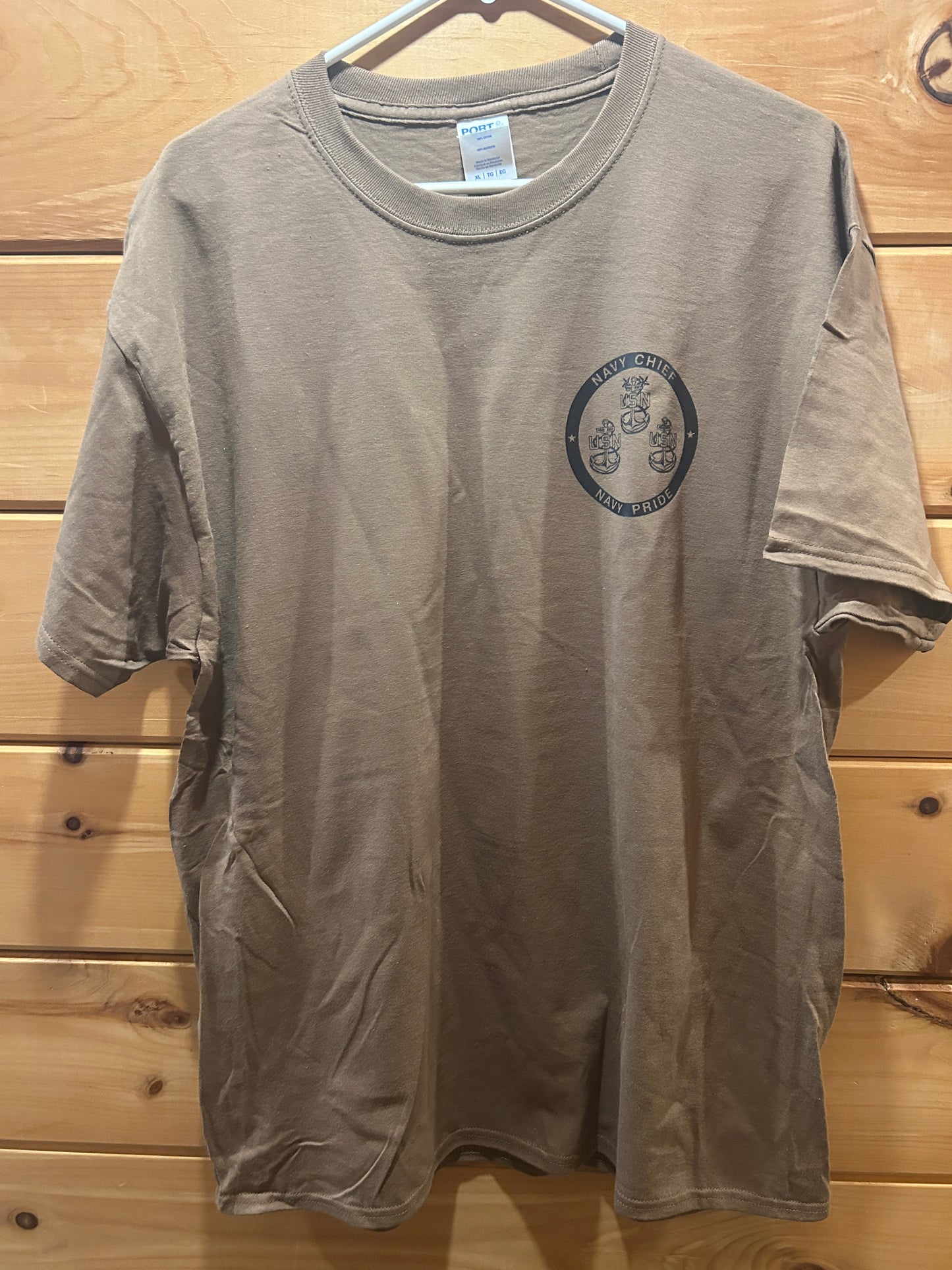 Navy chief coyote brown 100% cotton shirt